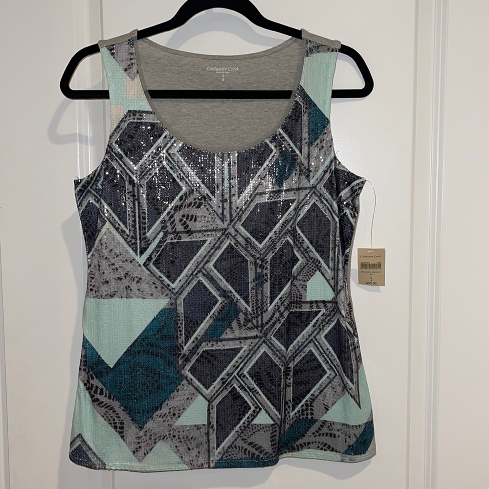 NWT Coldwater Creek Geometric Shimmer Top